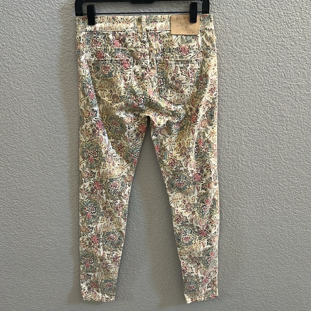 True Religion Chic Floral Print Skinny Jeans Pants Size 27 - Picture 5 of 9